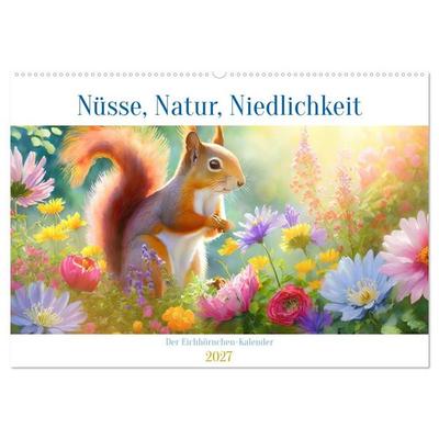 Der Eichhörnchen-Kalender (Wandkalender 2027 DIN A2 quer), CALVENDO Monatskalender