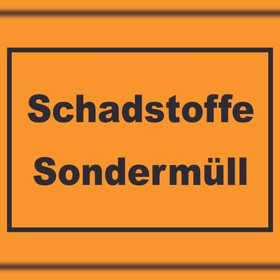 HB-Druck Schadstoffe Sondermüll Mülltrennung Schild mit Text waagerecht A5 (148x210mm)