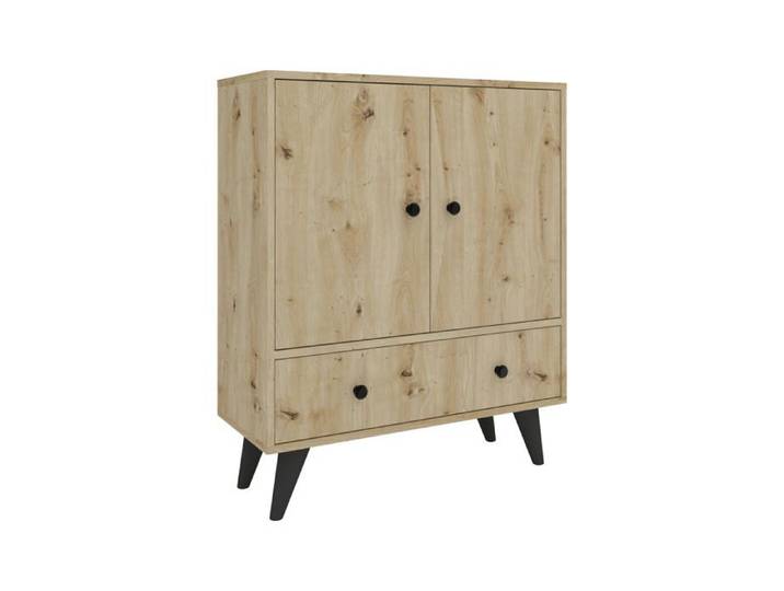 Meuble TV haaus Malta 3 portes Chêne artisan 75 x 30 x 90 cm