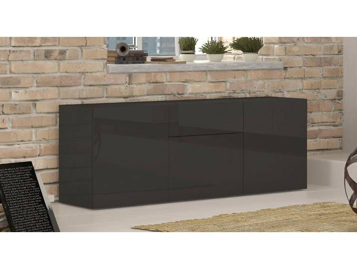 Sideboard HOME AFFAIRE Metis , grau (anthrazit hochglanz), B:170cm H:72cm T:40cm, Sideboards, Sideboard, Breite 170 cm