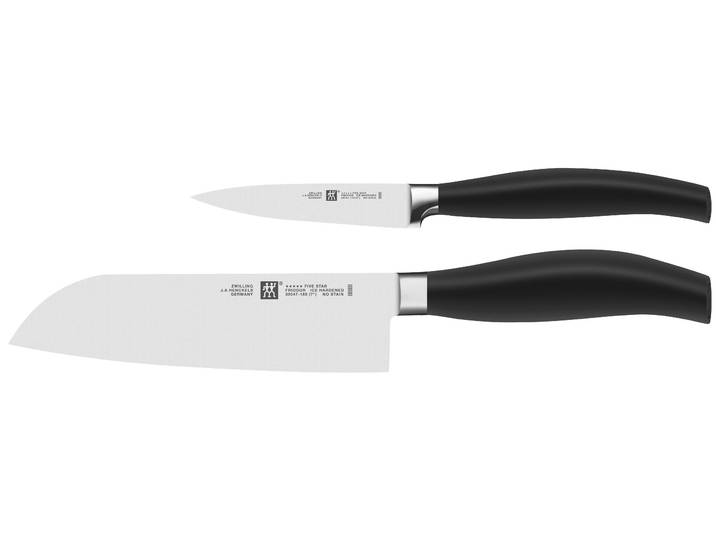Messer-Set ZWILLING ***** FIVE STAR , schwarz, Stahl, Kochmesser-Sets, Messer-Set, Made in Germany, Sonderschmelze, Ergonomisch, 2-tlg.