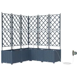 Helloshop26 - Set mit 5 Gartenpflanzgefäßen 120 x 120 x 142 cm langlebig eleganter moderner Stil grauer Stahl
