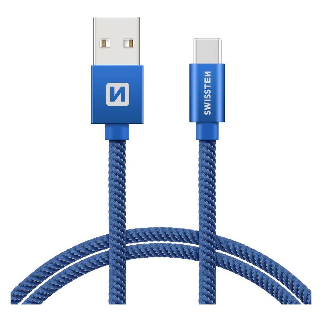 Swissten Datenkabel Textil USB / USB-C 2.0 M (2 m, USB 2.0) (71521308)
