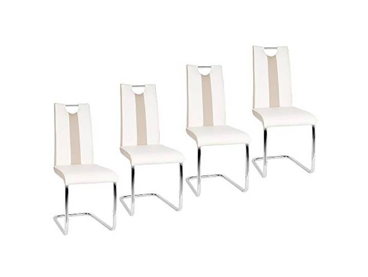 LANTUS Esszimmerstühle, 4 Stück, Küchenstuhl mit Sitz und Rückenlehne aus PU, Füße aus Metall, moderner Stuhl für Esszimmer, Wohnzimmer, Küche, Büro