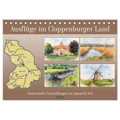 Ausflüge im Cloppenburger Land (Tischkalender 2026 DIN A5 quer), CALVENDO Monatskalender