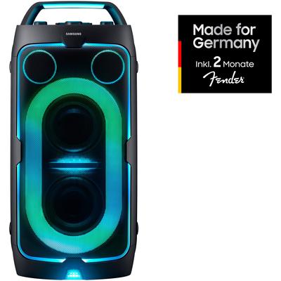 SAMSUNG Party-Lautsprecher "Sound Tower MX-ST50F (2025)", bunt (schwarz), B:35,3cm H:73,6cm T:36,5cm, Lautsprecher, Party Lights, Grip & Roll-Funktion, Waveguide-Technologie, 3 Bass-Modi