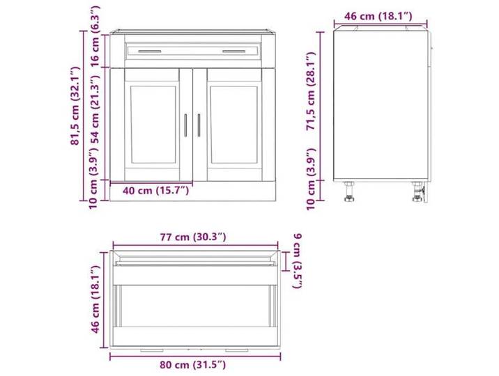 Remise 2026®Caisson de cuisine Blanc - Armoire de cuisine - Armoire à vitrine - Porto - Blanc brillant - Bois ingénierie 498 7022