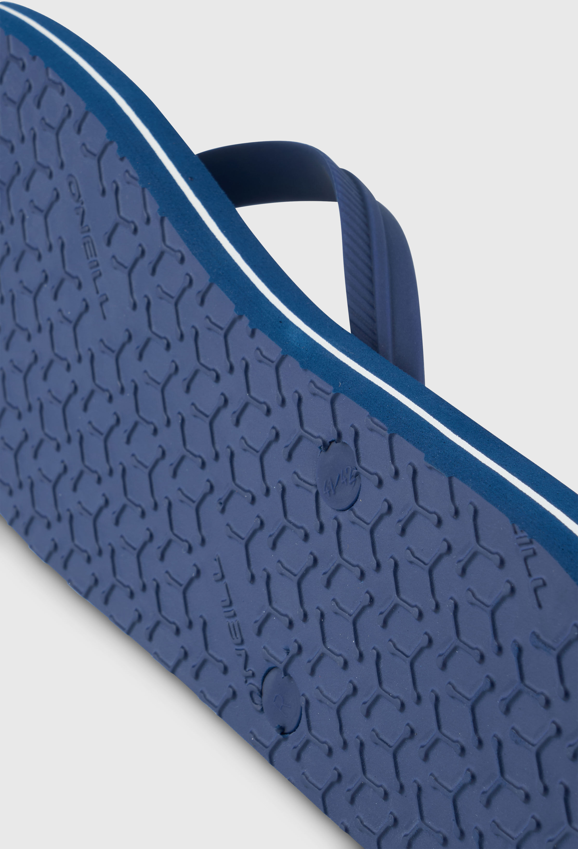 Zehentrenner O'NEILL "PROFILE LOGO SANDALS", Herren, Gr. 42, blau (english evening), Synthetik, Schuhe Zehentrenner, Sommerschuh, Sandale, Schlappen, mit Gummilaufsohle english evening 42