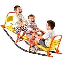 VEVOR Kinderwippe, 90 kg Tragkraft, Schaukelwippe aus Metall mit Griffen, Karussellwippe für Kinder ab 3 Jahren, Gartenwippe für draußen, Rasen, Hinterhof, Spielplatz, 2 Sitze, 1535x490x645 mm