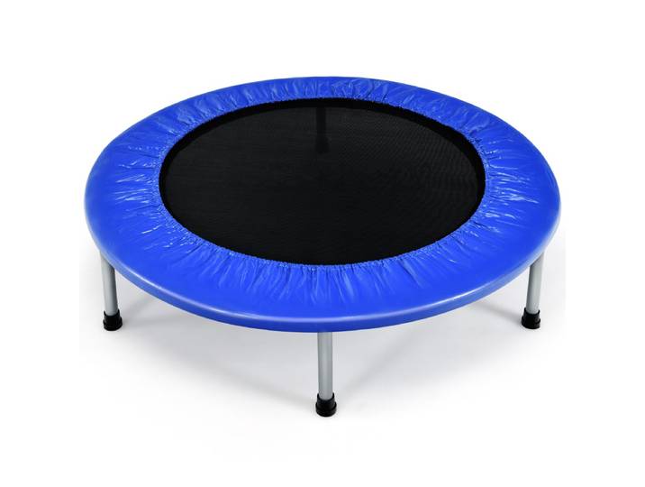 95,5 cm Opvouwbare Trampoline Kinderen Mini Oefentrampoline Draagbare Recreatieve Fitness Trampoline Blauw