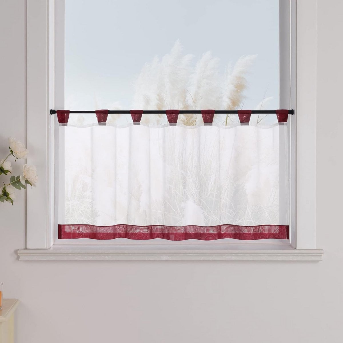 Transparante Voile Vitrage met Lussen voor Keuken of Badkamer