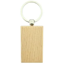 CombiCraft Schlüsselanhänger aus Holz Rechteck mittel 51x32 mm - pro 50 Stück - Ohne Aufdruck