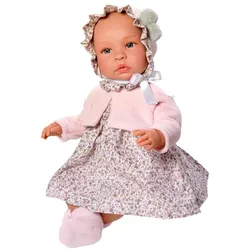 Asi Babydukke fra Así - Blød krop - Leonora i blomsterkjole (46 cm)