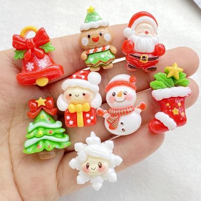 Useful Little Things 10 Pcs Cute Resin Christmas Snowman Tree Bell Flatback Scrapbooking DIY Jewelry Craft Accessories mixed