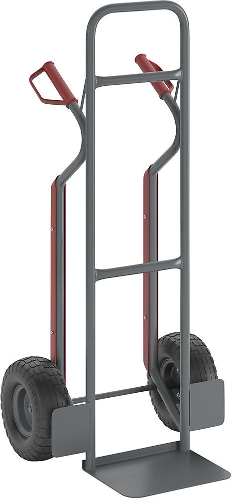 Stahl-Sackkarre, mit Gleitkufen, Tragfähigkeit 150 kg, pannensichere Bereifung eurokraft basic