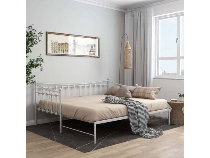 LEMON Cadre de canapé-lit extensible - Lit banquette - sans matelas - blanc 90x200 cm LL1149
