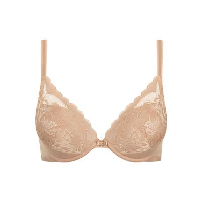 Push-up-BH LISCA "Push up BH Evelyn", Damen, Gr. 80, Cup A, beige (sweet almond), Spitze, Obermaterial: 82% Polyamid PA. 18% Elasthan EL., BHs Push-up-BH