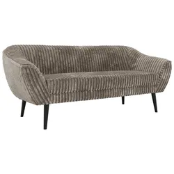 3-SITZER-SOFA PIRS - Hellbraun Cord - Schwarze Beine