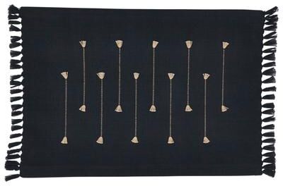 Saro Lifestyle Line Design Fringe Placemats (Set of 4)