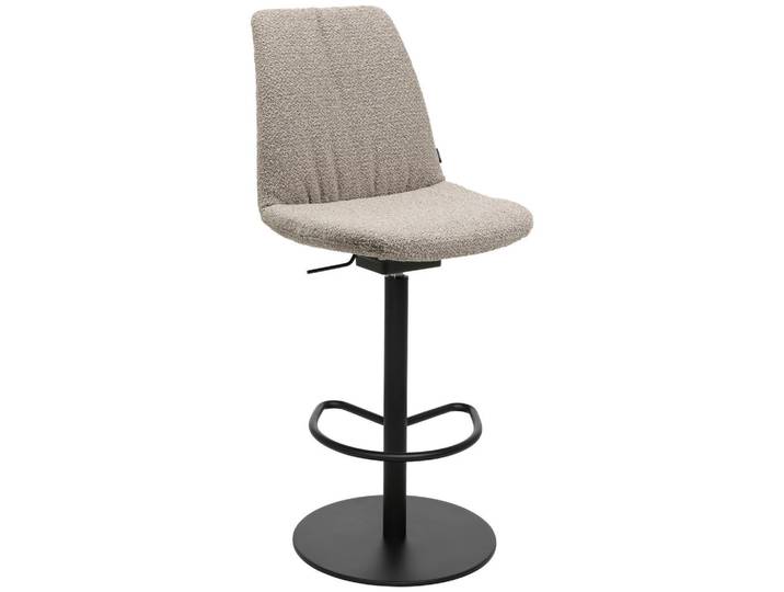 Johann Jakob Barhocker, Rosa, Metall, Drehteller, Säule, 59x115.5-126x39 cm, Lederauswahl, Stoffauswahl, Sitzfläche 360° drehbar, Esszimmer, Barmöbel, Barhocker