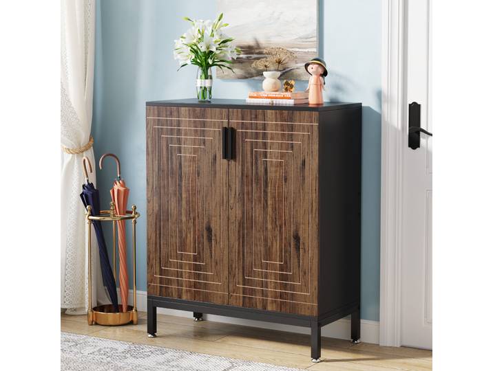 TRIBESIGNS WAY TO ORIGIN Armoire à chaussures, 20 paires d'armoire de rangement de chaussures moderne avec portes, support organisateur de chaussures autoportant à 6 niveaux