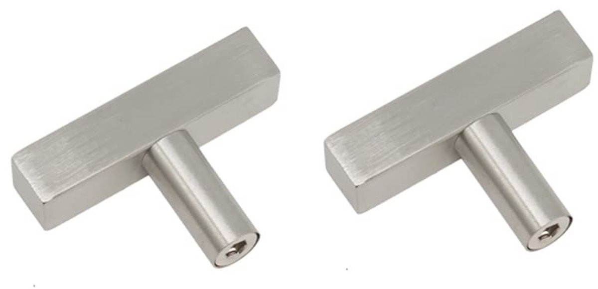 Dailygoods Kast Handgrepen RVS T-bar - 2 Stuks - Enkele Gat - Meubel Handvatten voor Keuken en Badkamer - Afstand 96/128/160/192/224mm