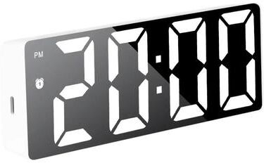 Uplift Picks Smart Digital Wall Clock With Voice Control And LED Mirror Display black Shell Black