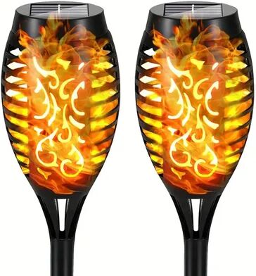 Perfect Picks Market Solar Flame Lights Outdoor, Waterproof LED Torches For Garden & Yard, Perfect For Halloween Decorations 2pcs