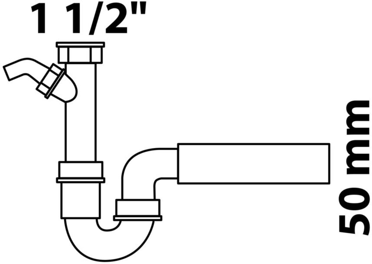 KIRCHHOFF KS Spültisch-Röhrensiphon Weiß, 1 1/2"IG x 50 mm, mit 3/4" Geräteanschluss (98831448)