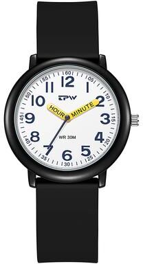 Fusion Finds Kids Learning Watch With Colorful Dial, Rubber Strap Watch & Luminous Hands For Girls black