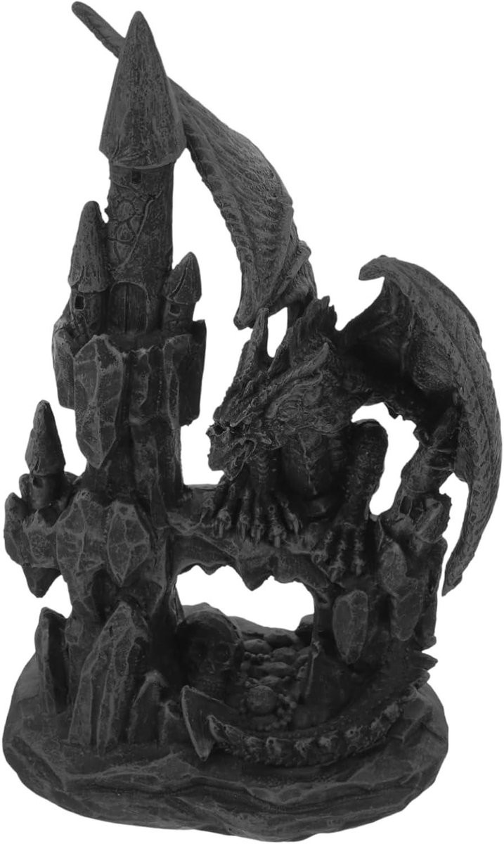 Draken Beeld Kasteel Figuur voor Buiten Decoratie Middeleeuws Design Hoogte: 15,5 cm