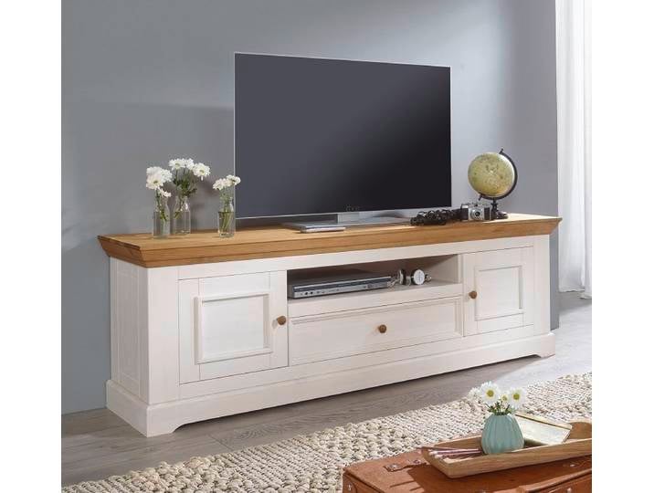 TV Board 189cm 'Zürich' Kiefer massiv weiß WZ-0133