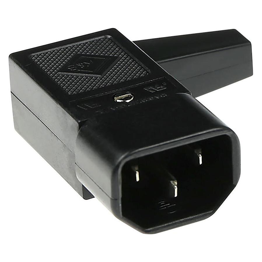 MPE-Garry C14 Power connector male angled with cable outlet right (42R041111)