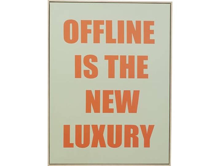 Kare New Luxury Tableau mural rectangulaire encadré Motif New Luxury Vert/orange Impression d'art minimaliste Décoration murale pour chambre à coucher salon Bois 80 x 60 cm (H x l)