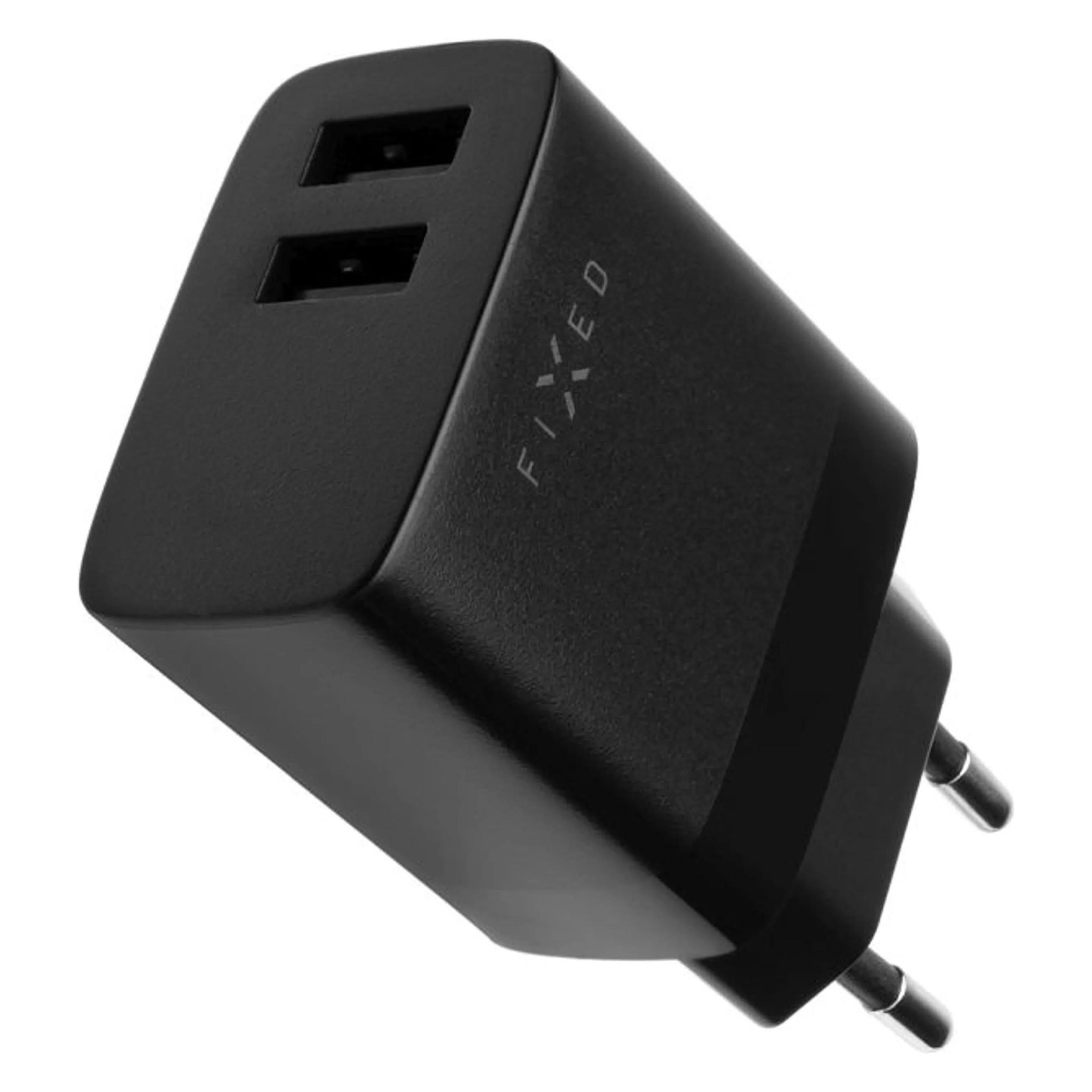 Fixed | Dual USB Travel Charger | FIXC17N-2U-BK (17 W, 2 Ports) (FIXC17N-2U-BK)