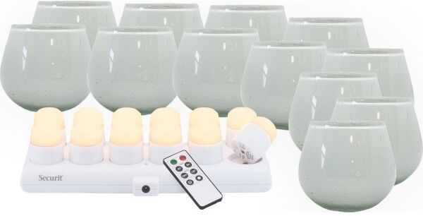 Securit® Luna Hvid Glasstage M/hvid Led, 12 Stk