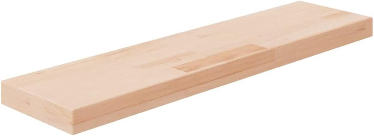 Massief Eikenhouten Wandplank - Onbehandeld - B/D/H: 80 x 20 x 4 cm