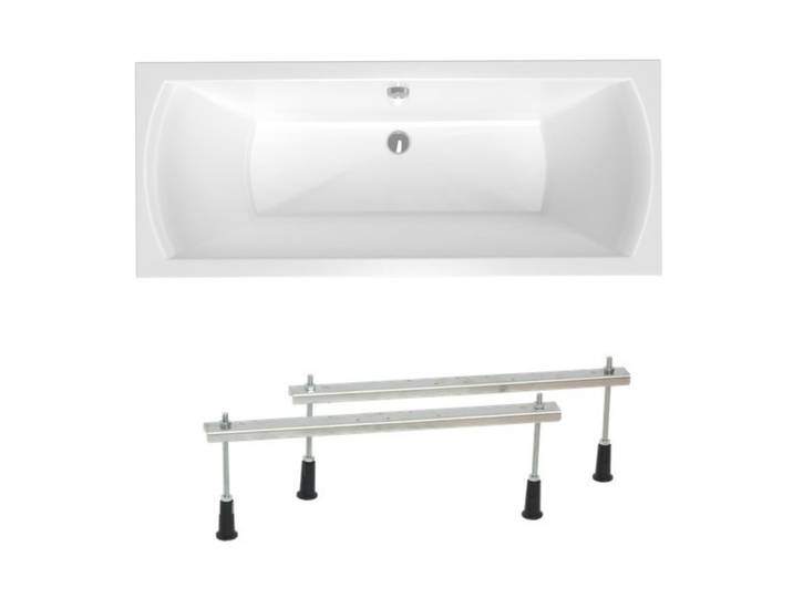 Laguna Cube Way Plus Baignoire rectangulaire avec pieds,170 x 70 cm, Acrylique, Gauche et Droite, Blanc (CUB1700PLUS-SET)