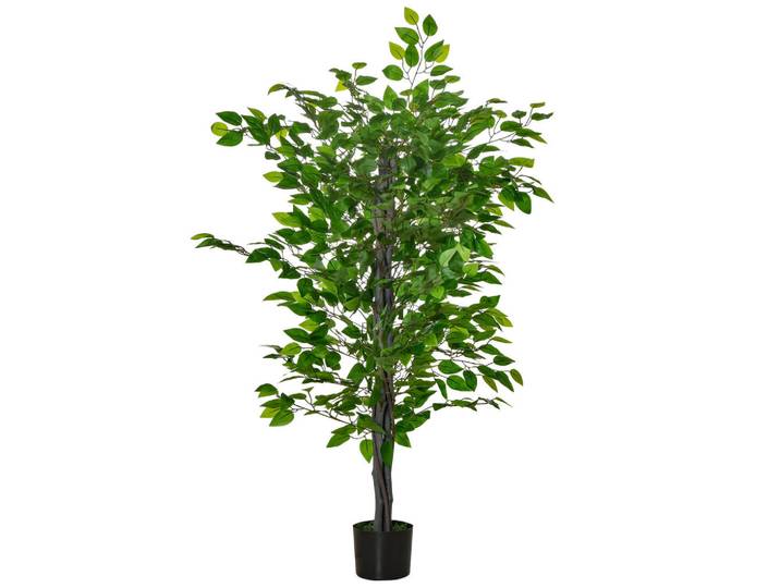 ComfortXL Kunstpflanze De-08575 135 cm mit Zementtopf Grün, Kunststoff, 135 cm, Dekoration, Blumen & Blumentöpfe, Kunstpflanzen