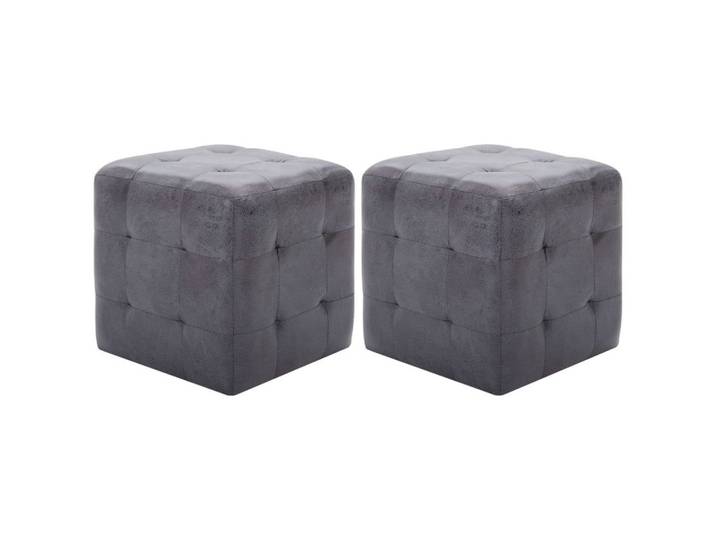 vidaXL Polsterhocker Pouf 2 Stk. Grau 30x30x30 cm Wildleder-Optik (1 St)