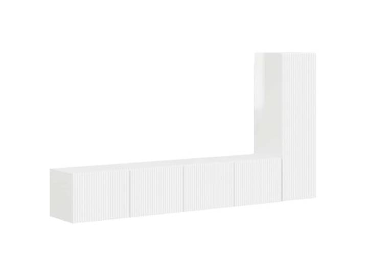 Kaorsrow TV-Schrank Set Wandmontiert 3-Teilig Hochglanz Weiß Platzsparendes Hängeboard-Set aus Holzwerkstoff für Wohnzimmer & Schlafzimmer mit viel Stauraum hinter 3 Türen.