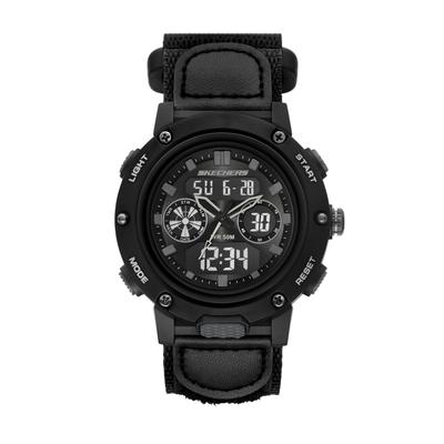 Chronograph SKECHERS "Warner", schwarz, Armbanduhren, Herren, Chronograph, Quarzuhr, Armbanduhr, Herrenuhr, digital, analog, Tag, Wochentag