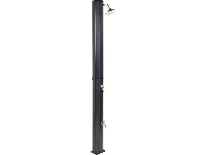 BELIANI Outdoor Mischbatterie Set Schwarz Kunststoff und Edelstahl mit Regenfunktion Solarbetrieben Modern Garden