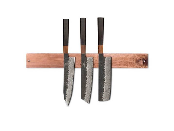 Küchenkompane Messer-Set Shikku Damast Messerset mit magnetischer Holzleiste - Küchenmesser Set (2-tlg)
