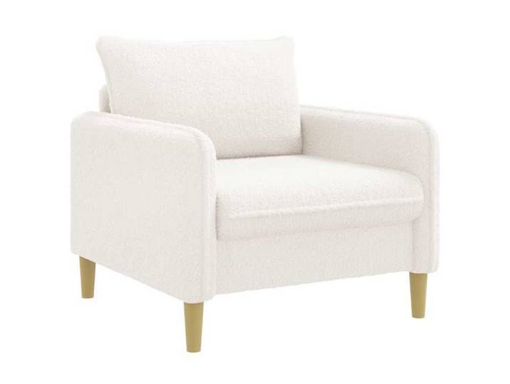 Fauteuil salon - Vidaxl - Fauteuil moderne XL - Charge 150kg - Blanc - Bouclé 69234