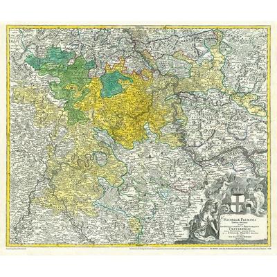 Historische Karte: Die MOSEL 1720 und das Erzbistum sowie Kurfürstentum Trier mit seinen Ämtern, Karte von Johann B. Homann, Verlag Rockstuhl,