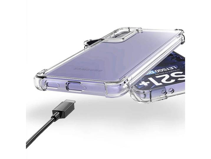 Schutzhülle Samsung S21+, TPU, verstärkte Ecken, transparent