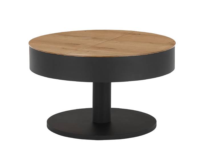 Funktionaler Couchtisch Fodigey Ø 79cm Schwarz/Braun/Braun