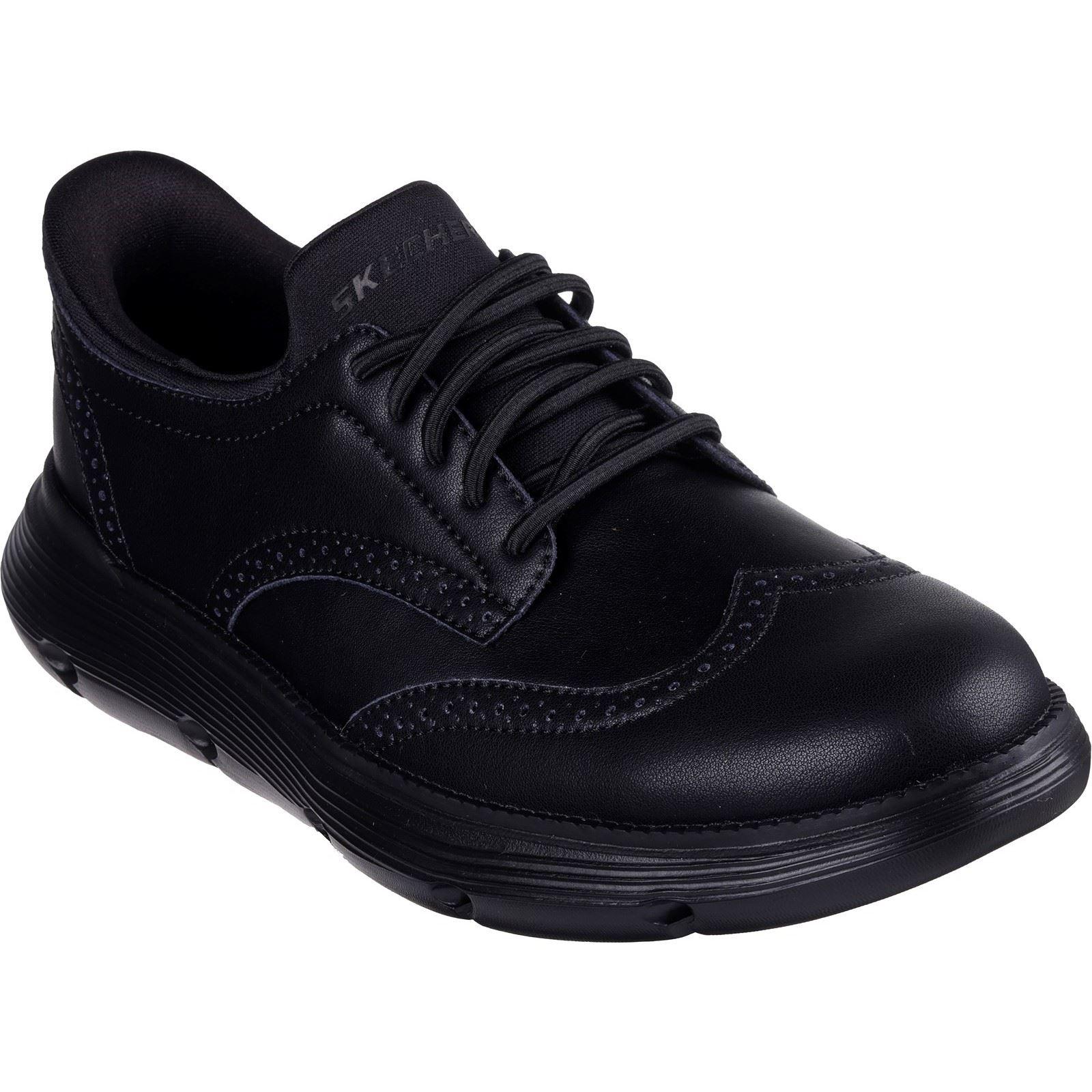 Skechers Garza Sully Schwarze Herren Schnürschuhe aus Leder