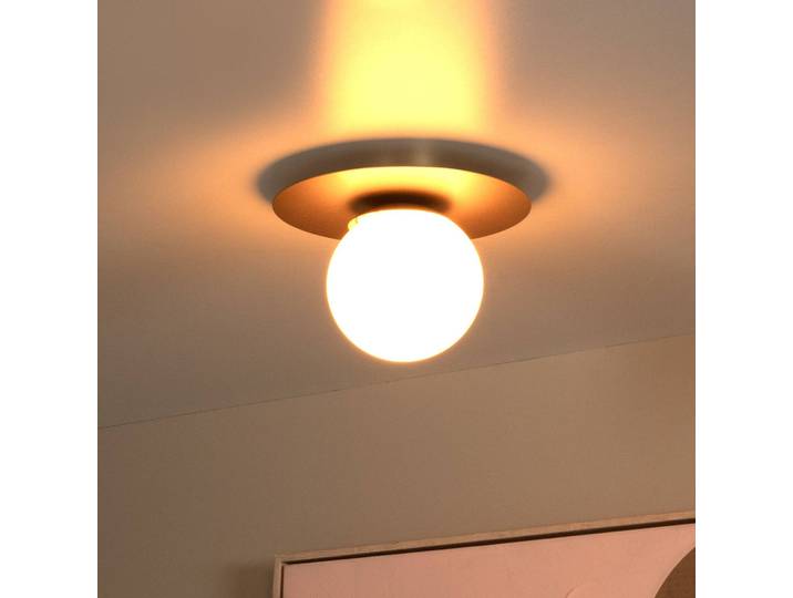 Plafondlamp Tricia, dimbaar, messing / goud, Woon-/ Eetkamer, Glas, plafondlamp